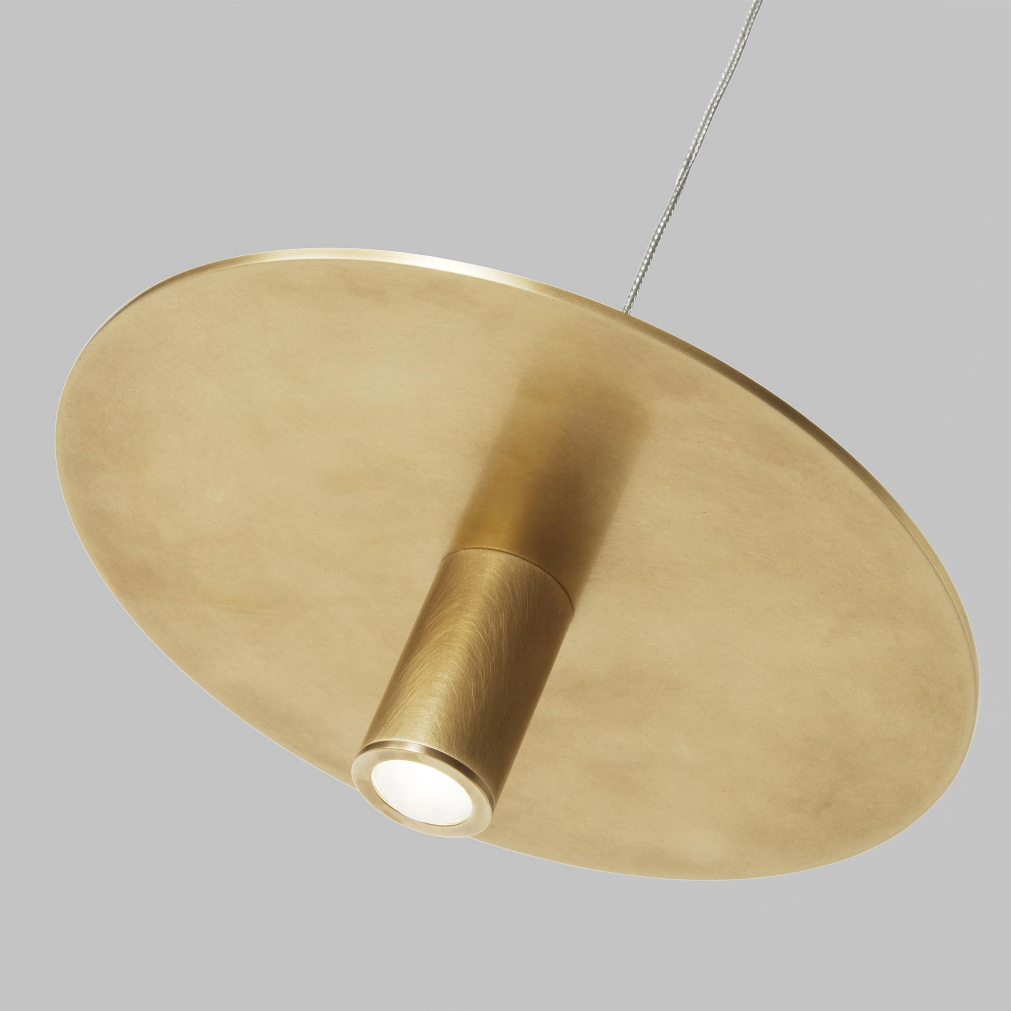 Mini suspension LED basse tension à anneau métallique en laiton