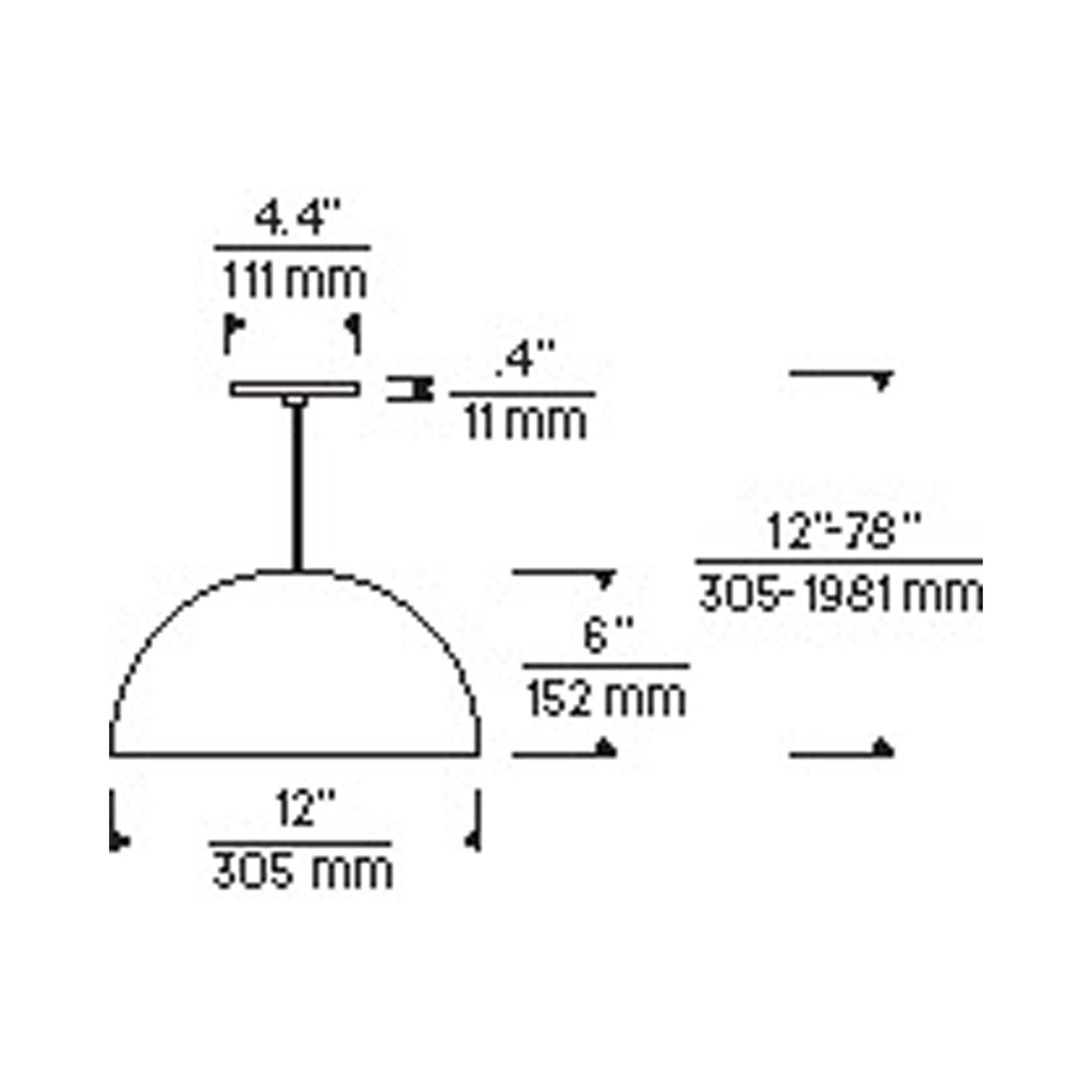 Mini-suspension LED basse tension dôme en métal brillant
