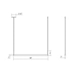 Suspension linéaire à DEL en aluminium et acrylique à profil mince