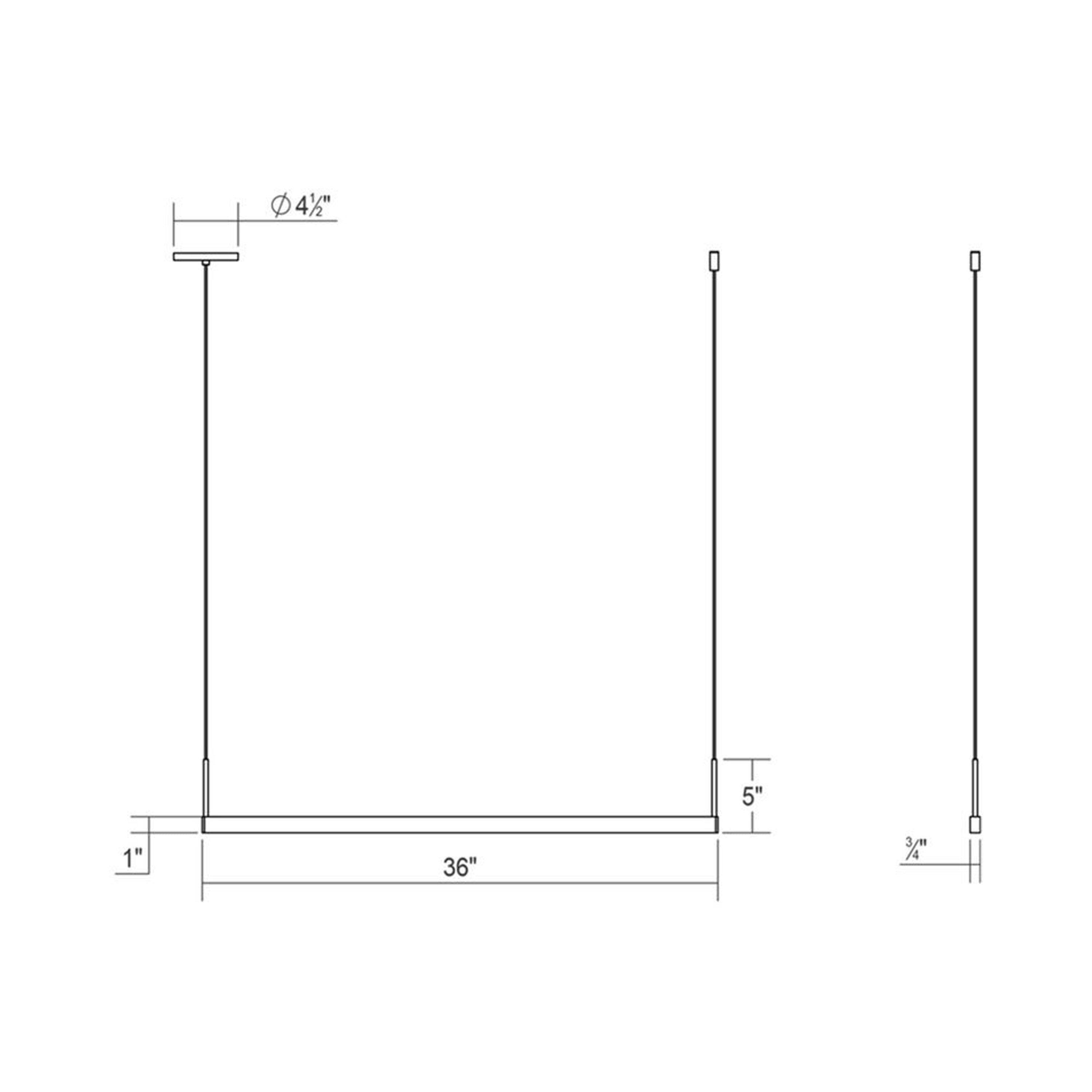 Suspension linéaire à DEL en aluminium et acrylique à profil mince