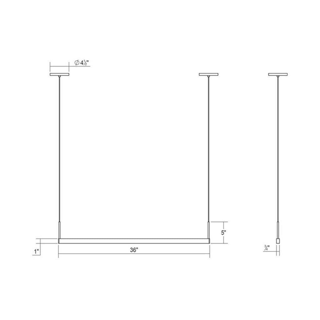 Suspension linéaire à DEL en aluminium et acrylique à profil mince