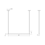 Suspension linéaire à DEL en aluminium et acrylique à profil mince