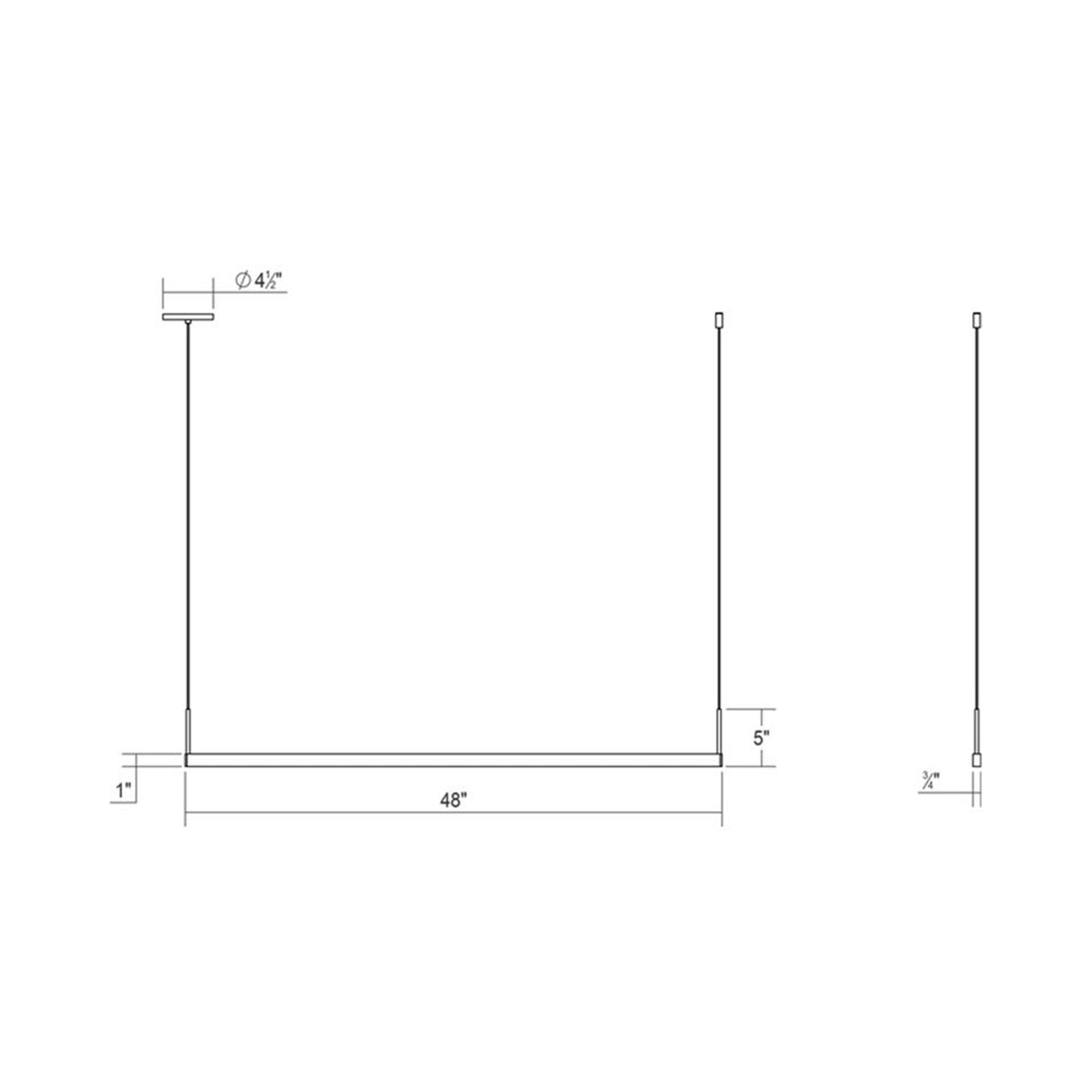 Suspension linéaire à DEL en aluminium et acrylique à profil mince