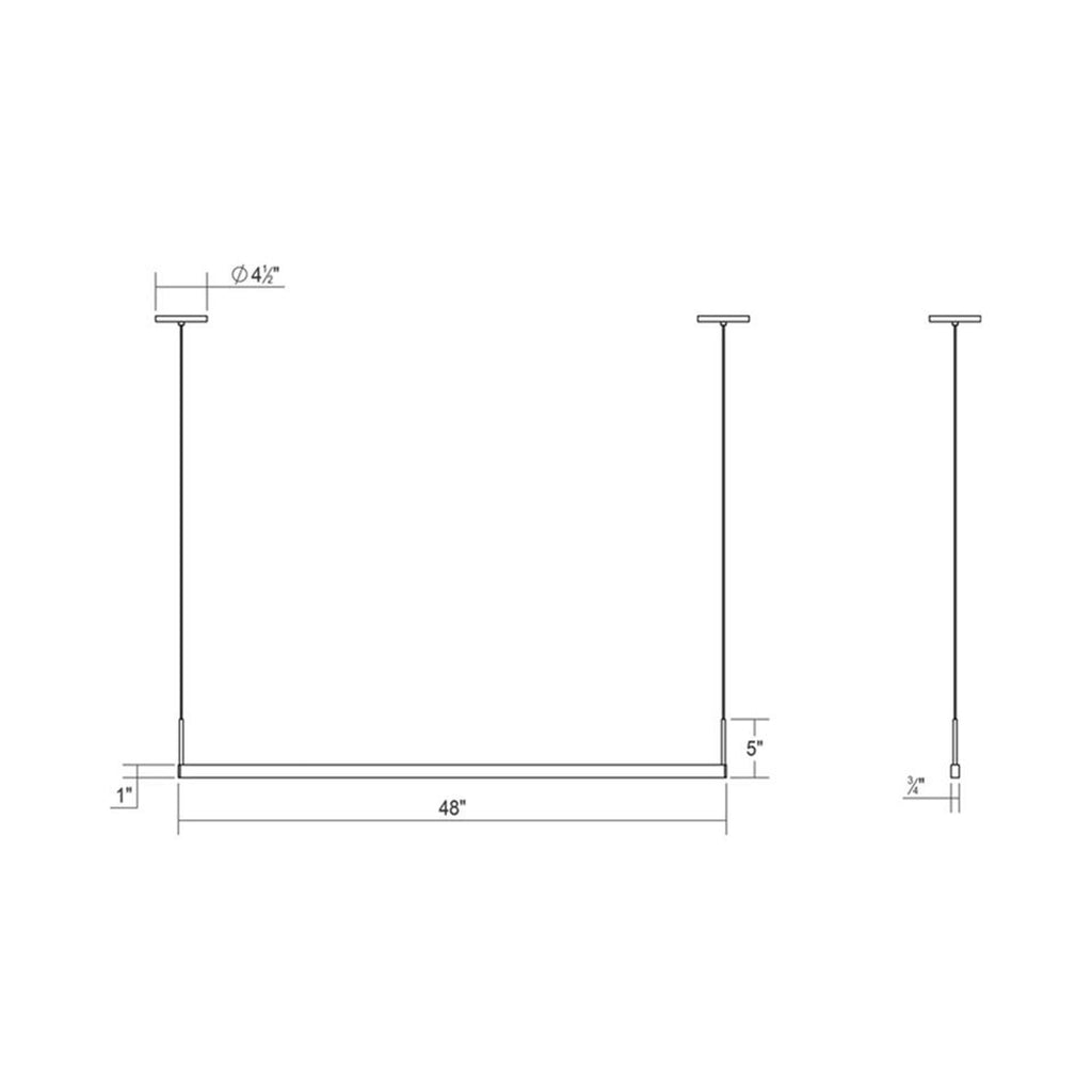 Suspension linéaire à DEL en aluminium et acrylique à profil mince