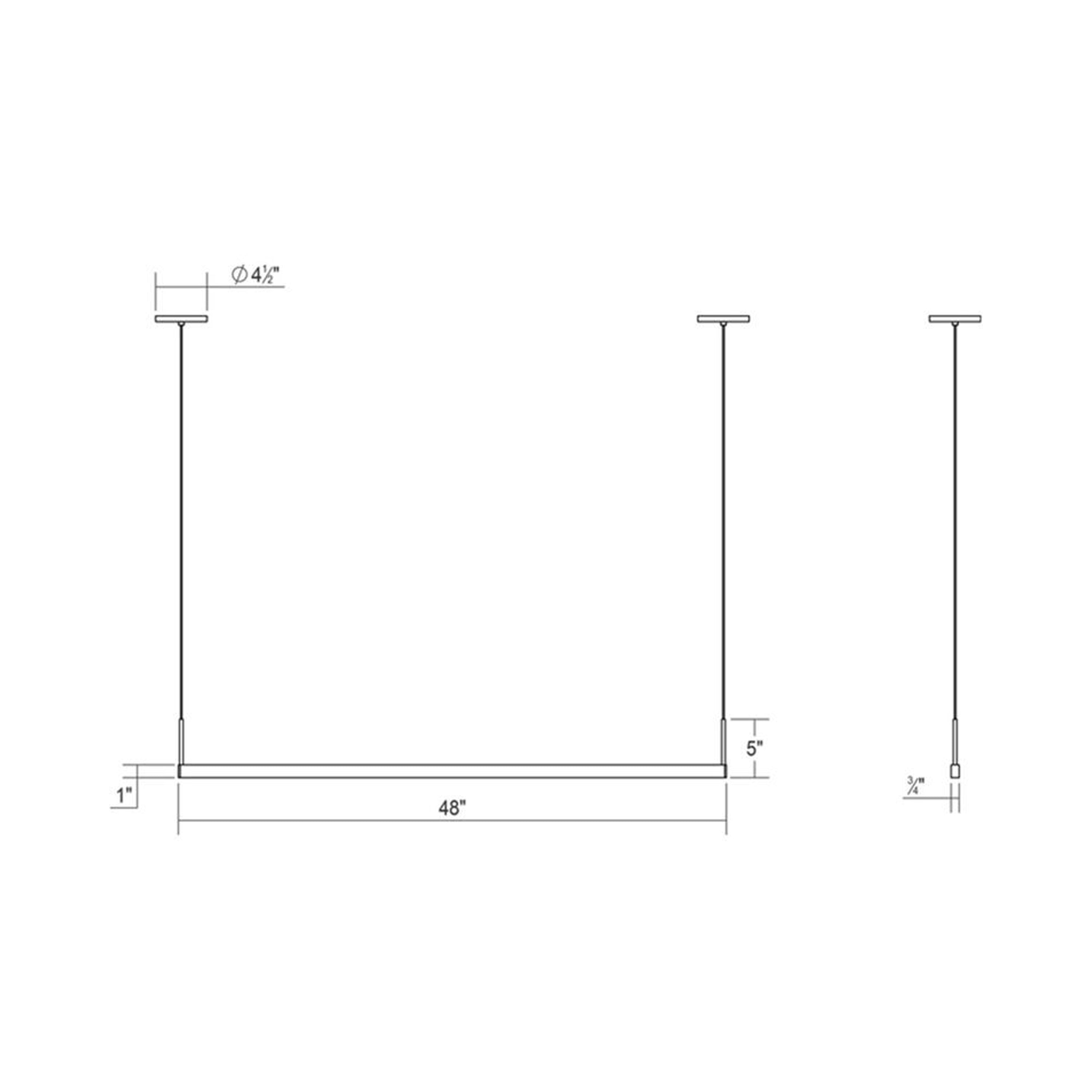 Suspension linéaire à DEL en aluminium et acrylique à profil mince