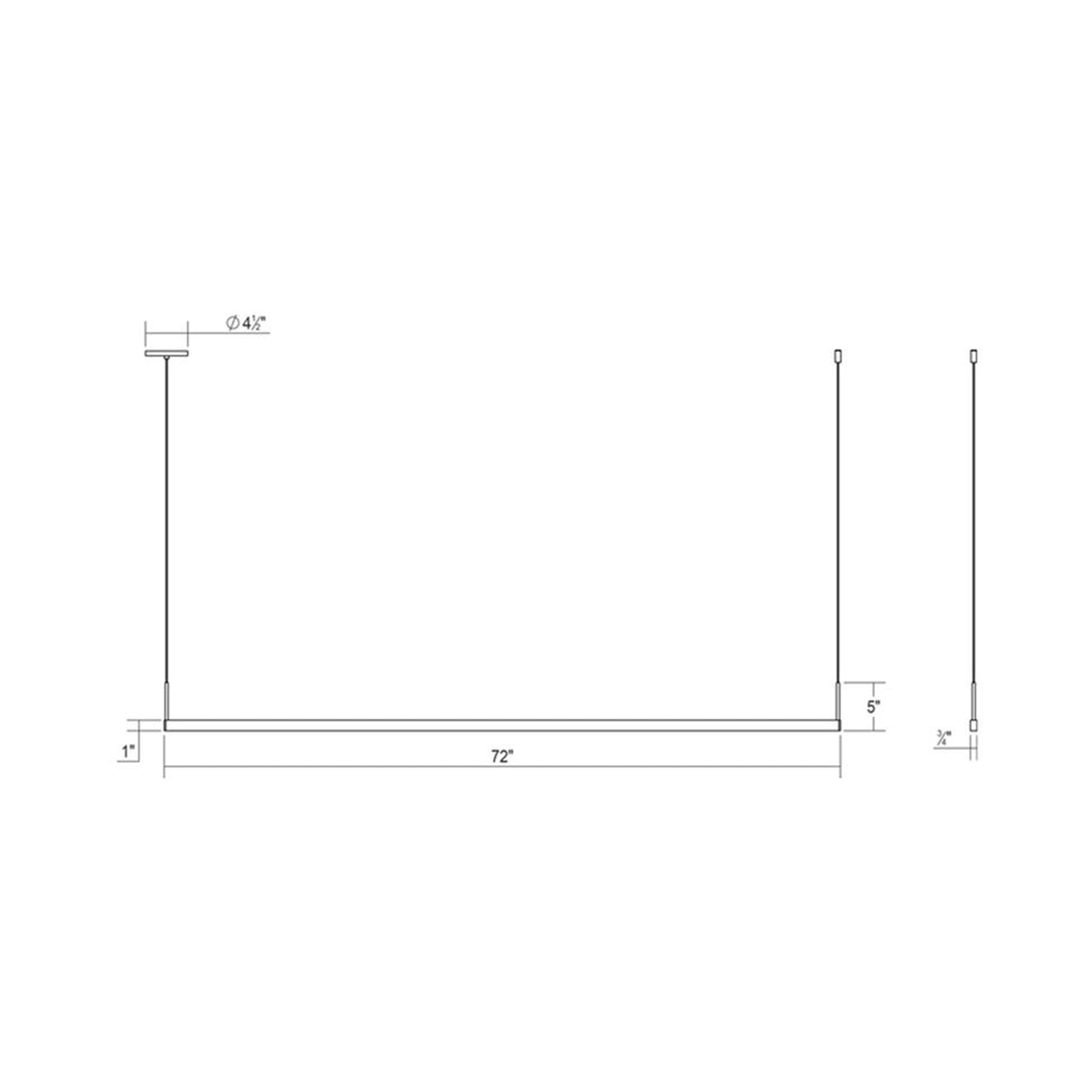 Suspension linéaire à DEL en aluminium et acrylique à profil mince