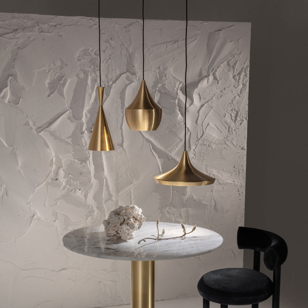 Suspension LED conique en laiton et aluminium
