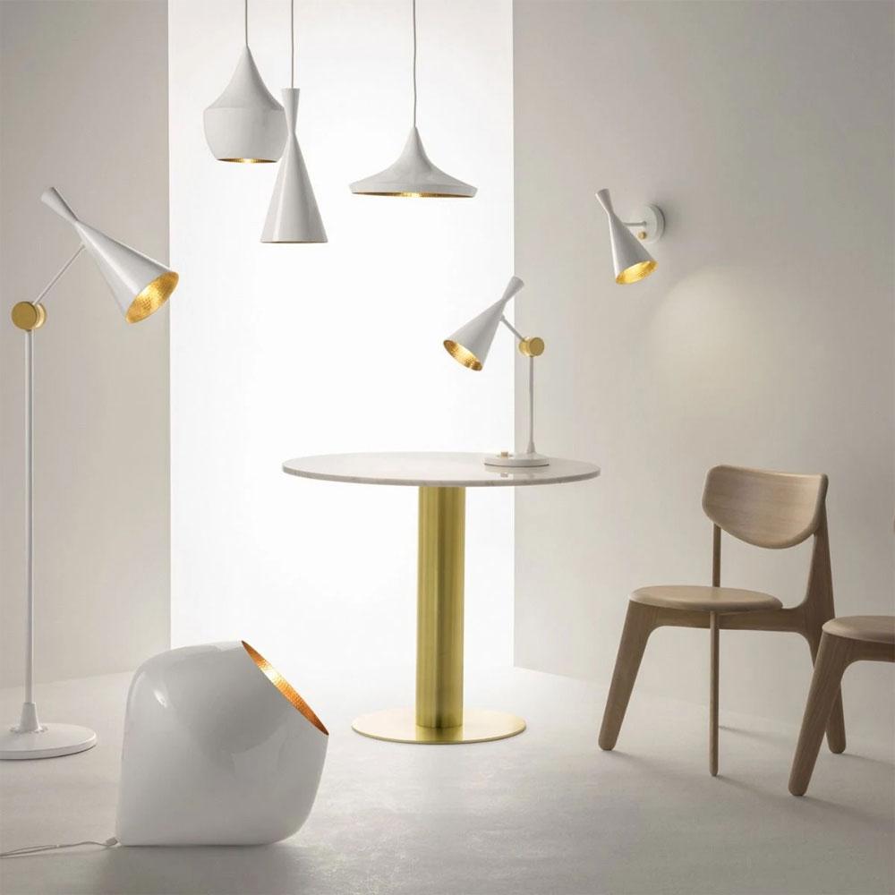 Suspension LED conique en laiton et aluminium
