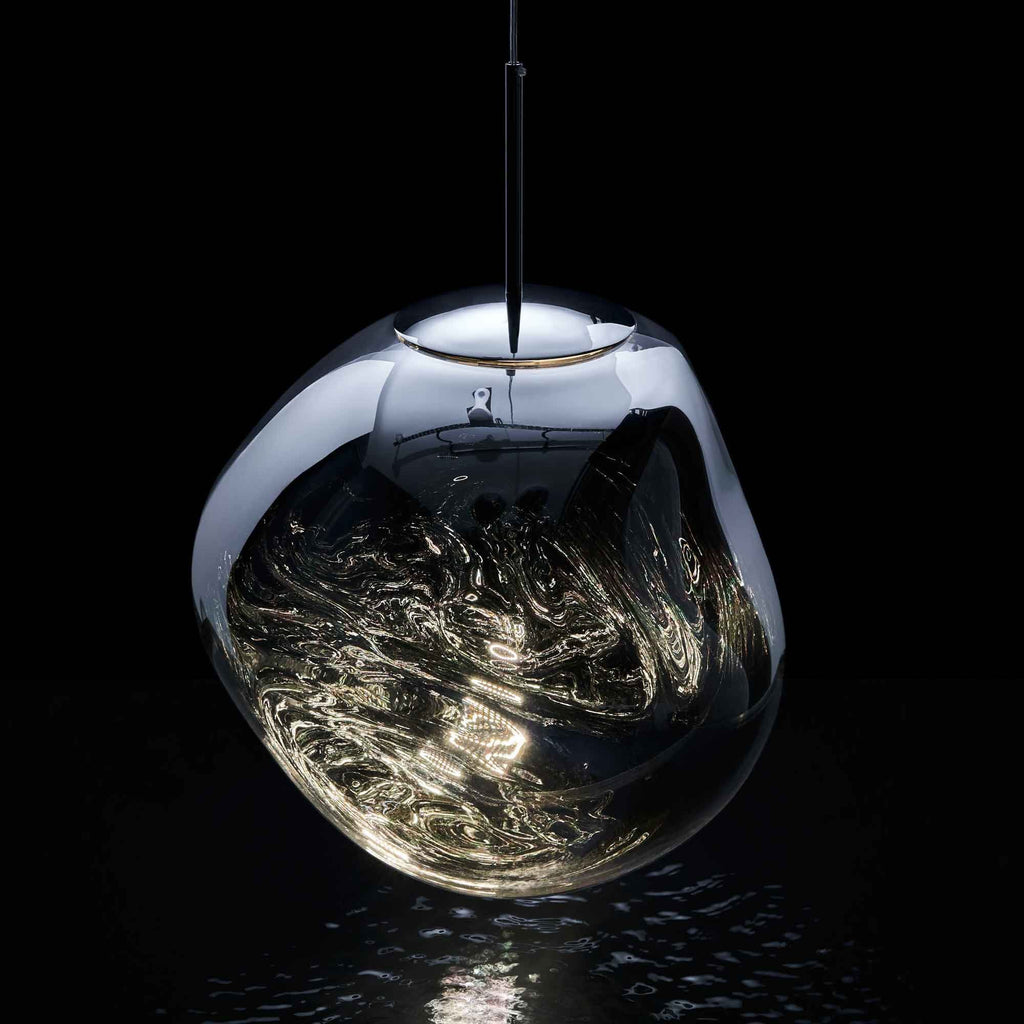 Suspension mini-LED Molten Orb en polycarbonate et verre