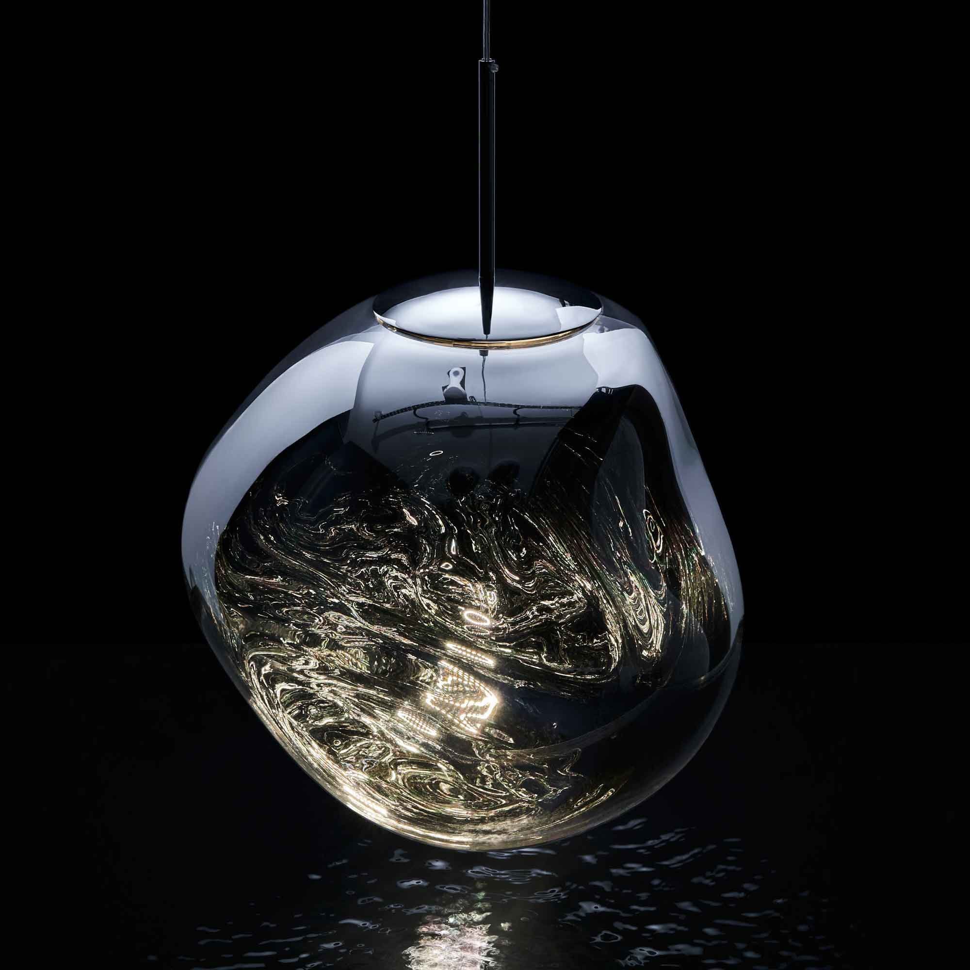 Suspension mini-LED Molten Orb en polycarbonate et verre