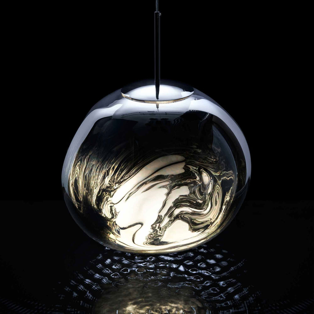 Suspension mini-LED Molten Orb en polycarbonate et verre