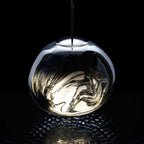 Suspension mini-LED Molten Orb en polycarbonate et verre