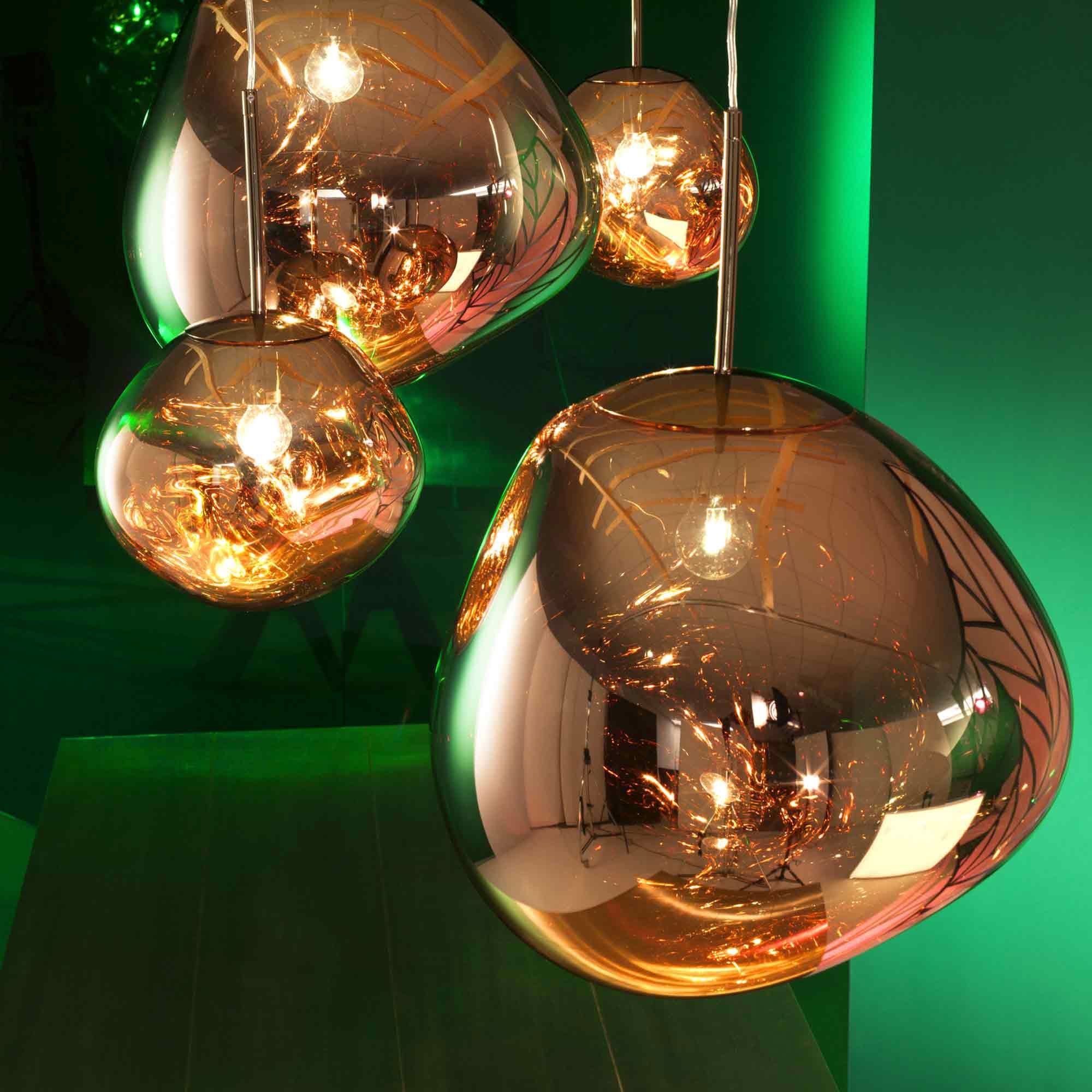 Suspension mini-LED Molten Orb en polycarbonate et verre