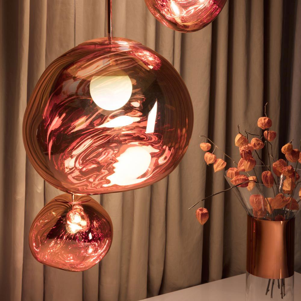 Suspension mini-LED Molten Orb en polycarbonate et verre