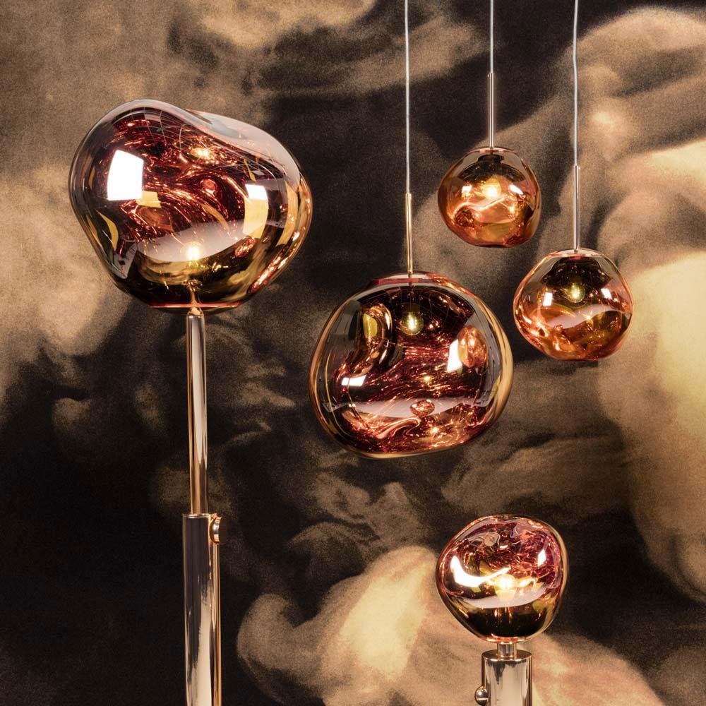 Suspension mini-LED Molten Orb en polycarbonate et verre
