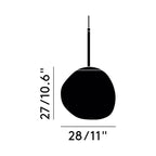 Suspension mini-LED Molten Orb en polycarbonate et verre