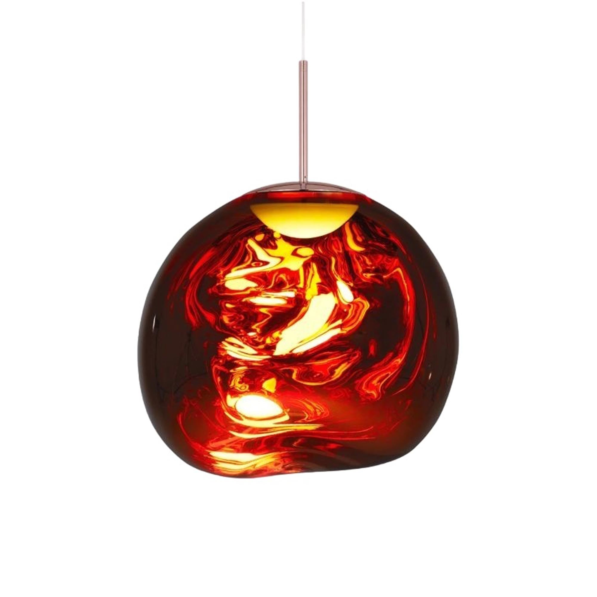Suspension LED Molten Orb en polycarbonate et verre