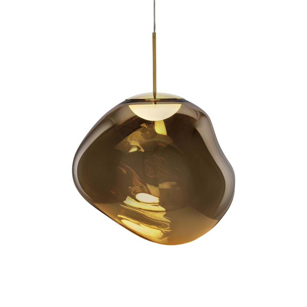 Suspension LED Molten Orb en polycarbonate et verre