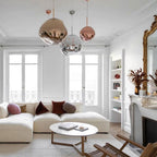 Suspension LED Molten Orb en polycarbonate et verre