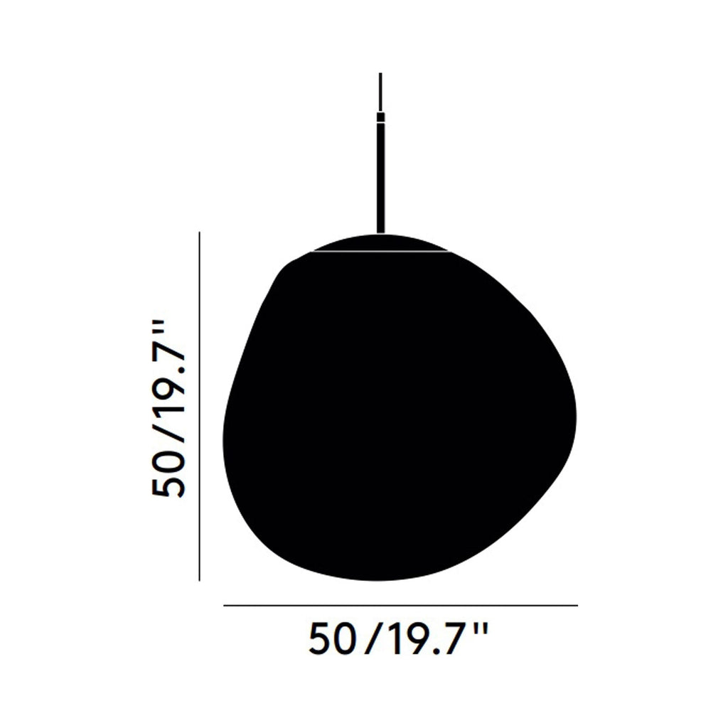Suspension LED Molten Orb en polycarbonate et verre