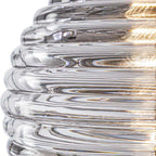Mini-suspension à DEL Press Sphere en verre pressé nervuré