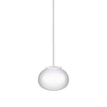 Suspension boule en verre satiné blanc