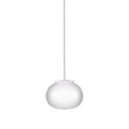 Suspension boule en verre satiné blanc