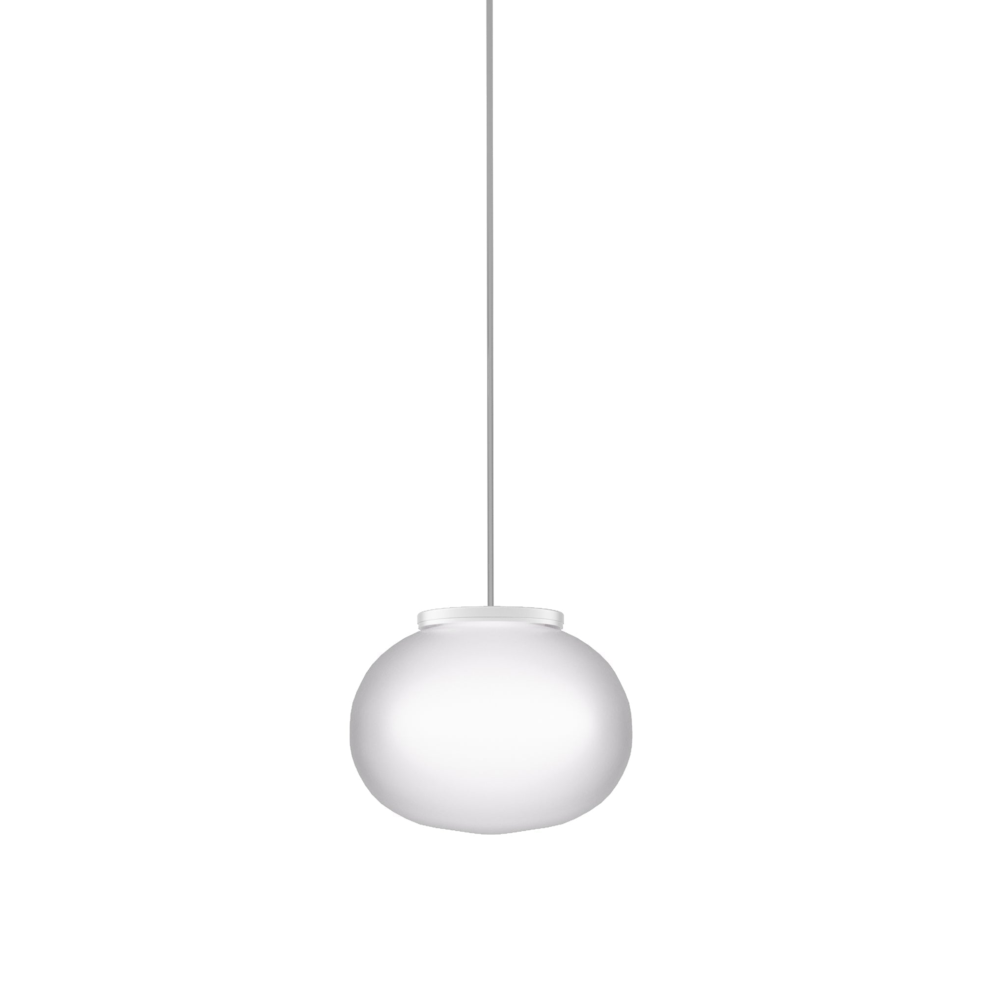 Suspension boule en verre satiné blanc