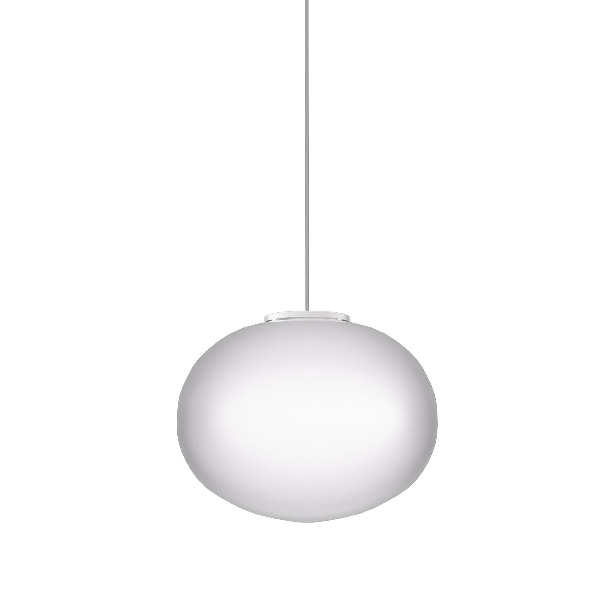 Suspension boule en verre satiné blanc