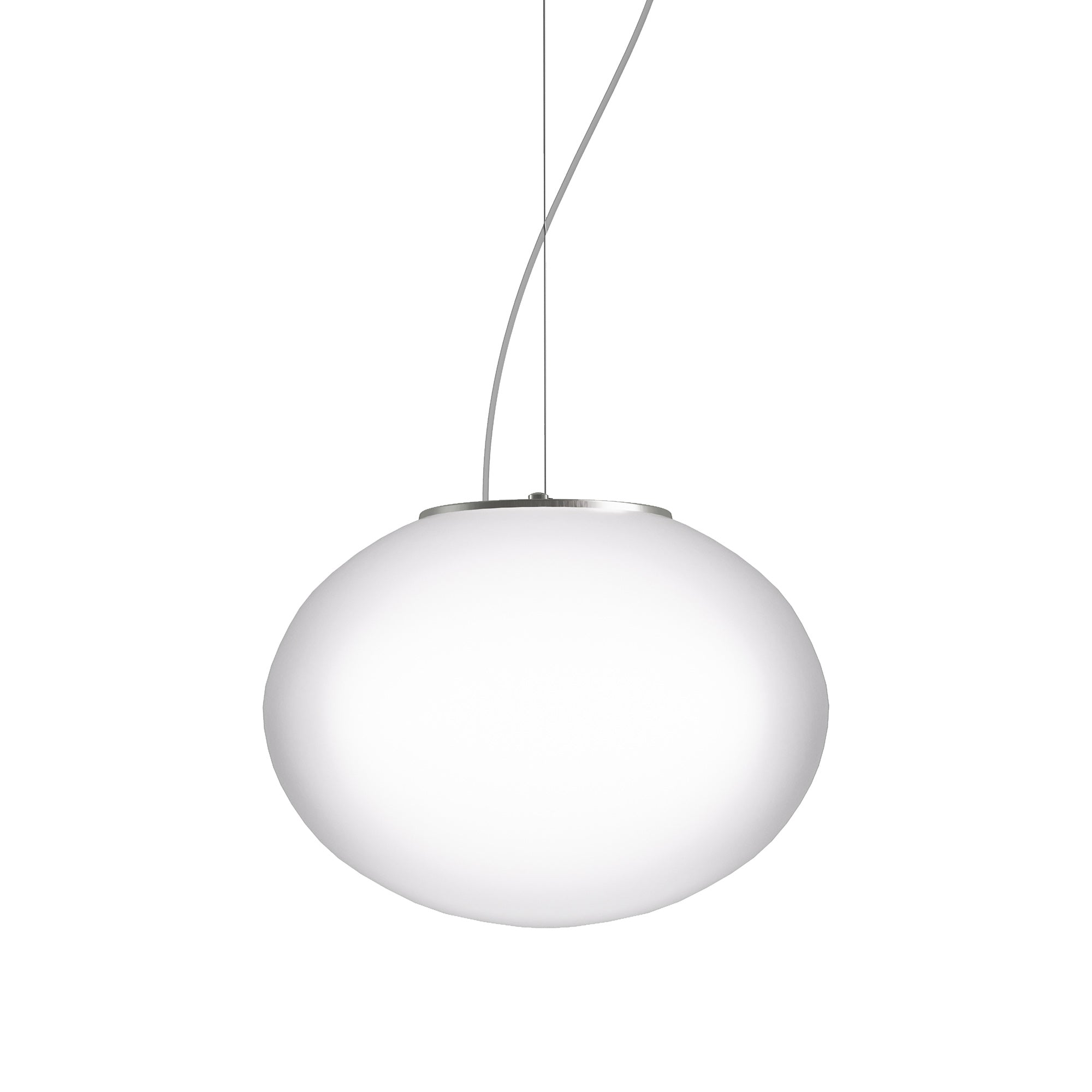 Suspension boule en verre satiné blanc