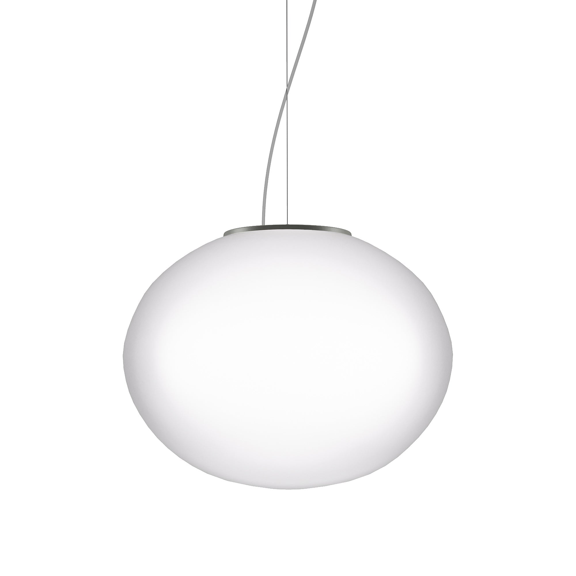 Suspension boule en verre satiné blanc