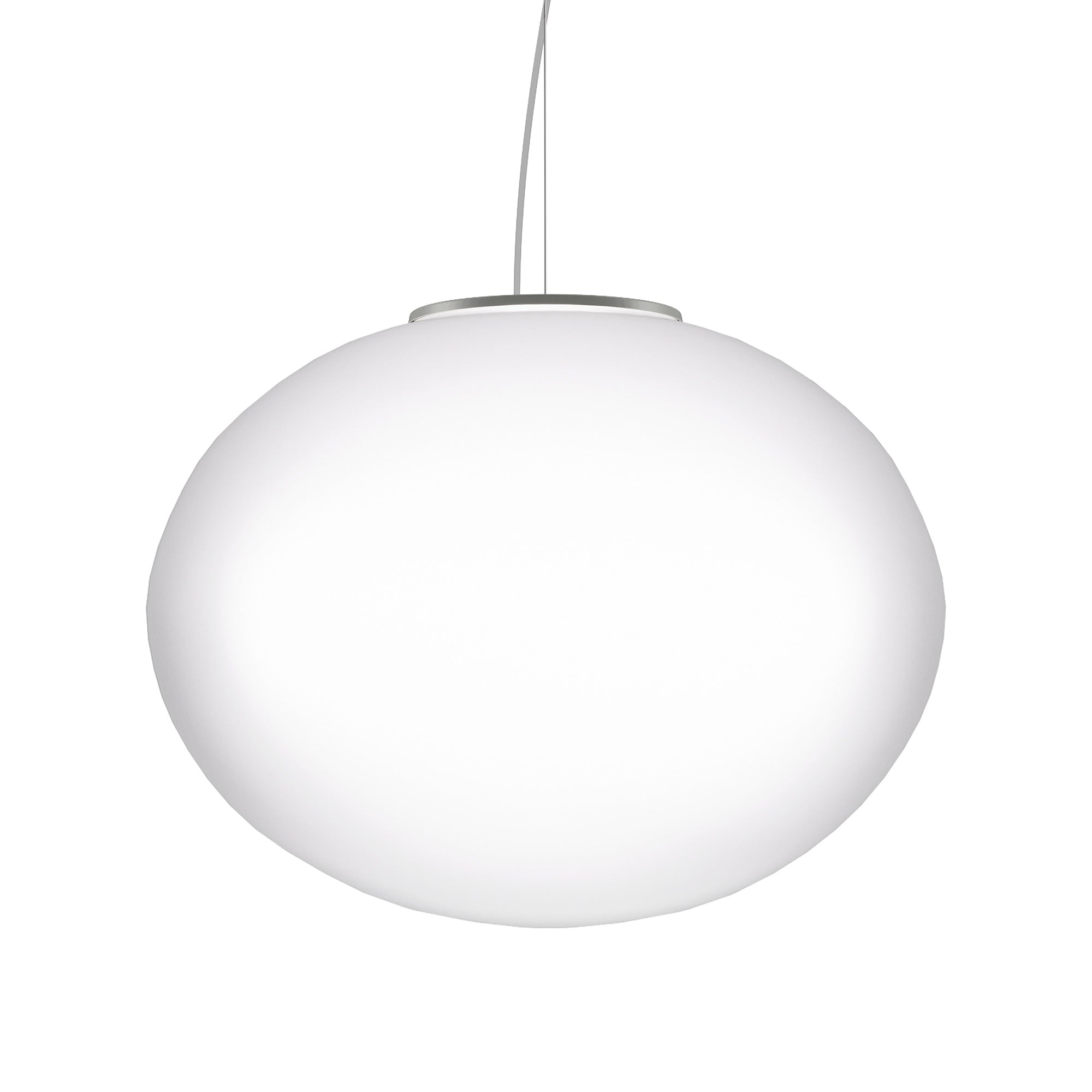 Suspension boule en verre satiné blanc