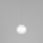 Suspension boule en verre satiné blanc