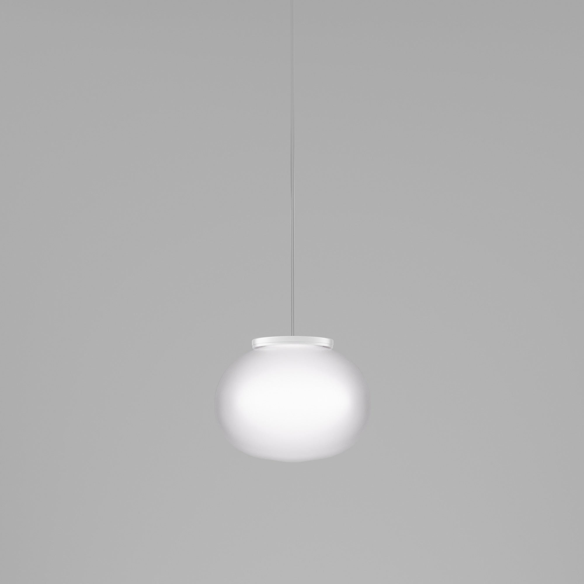 Suspension boule en verre satiné blanc