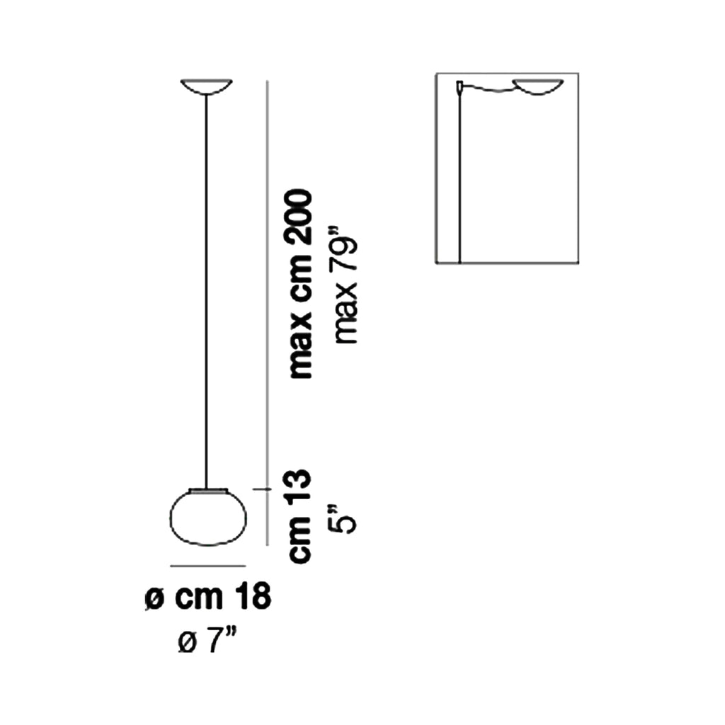 Suspension boule en verre satiné blanc