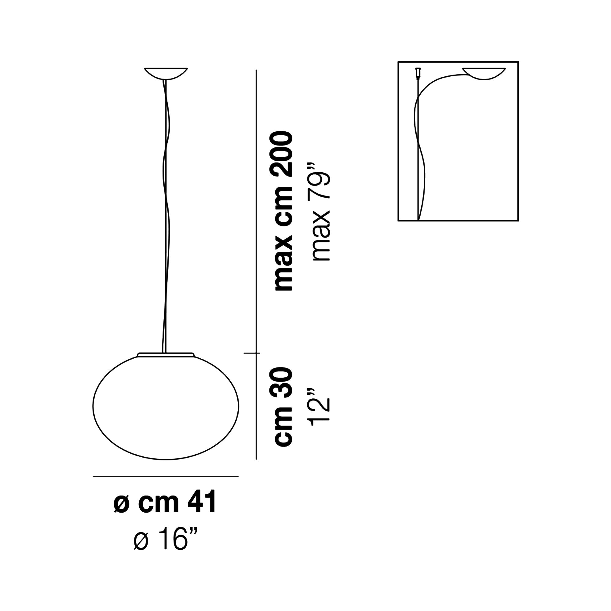 Suspension boule en verre satiné blanc