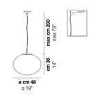 Suspension boule en verre satiné blanc
