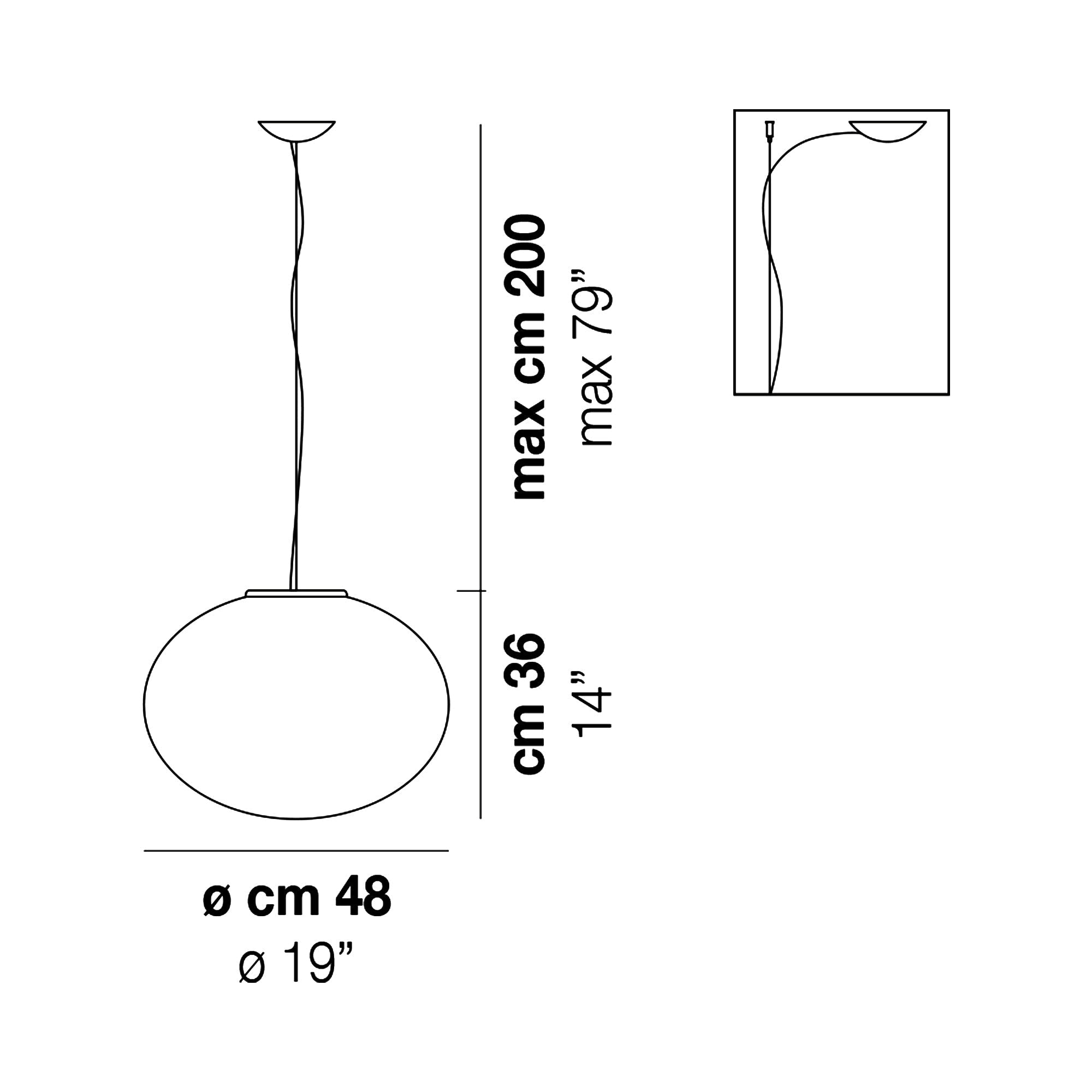 Suspension boule en verre satiné blanc