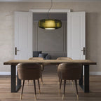 Suspension LED Tambour en Verre Soufflé de Style Mid-Century Modern