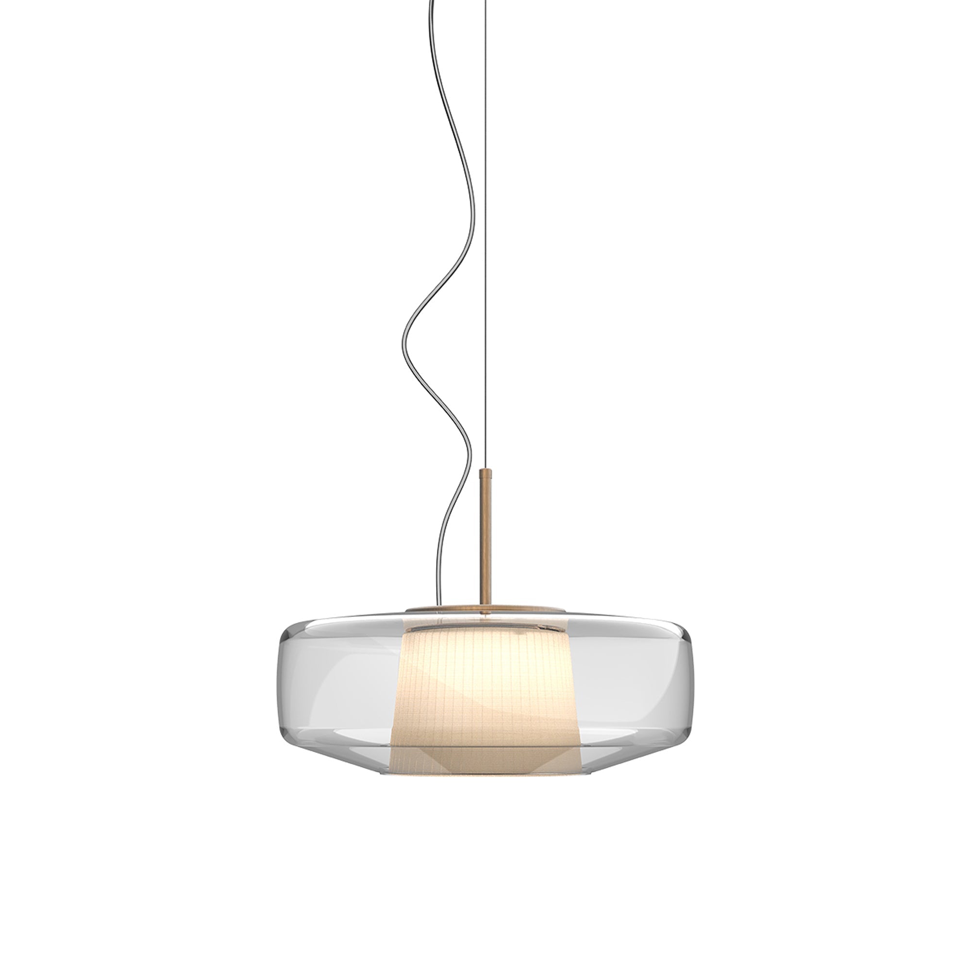 Suspension LED Tambour en Verre Soufflé de Style Mid-Century Modern