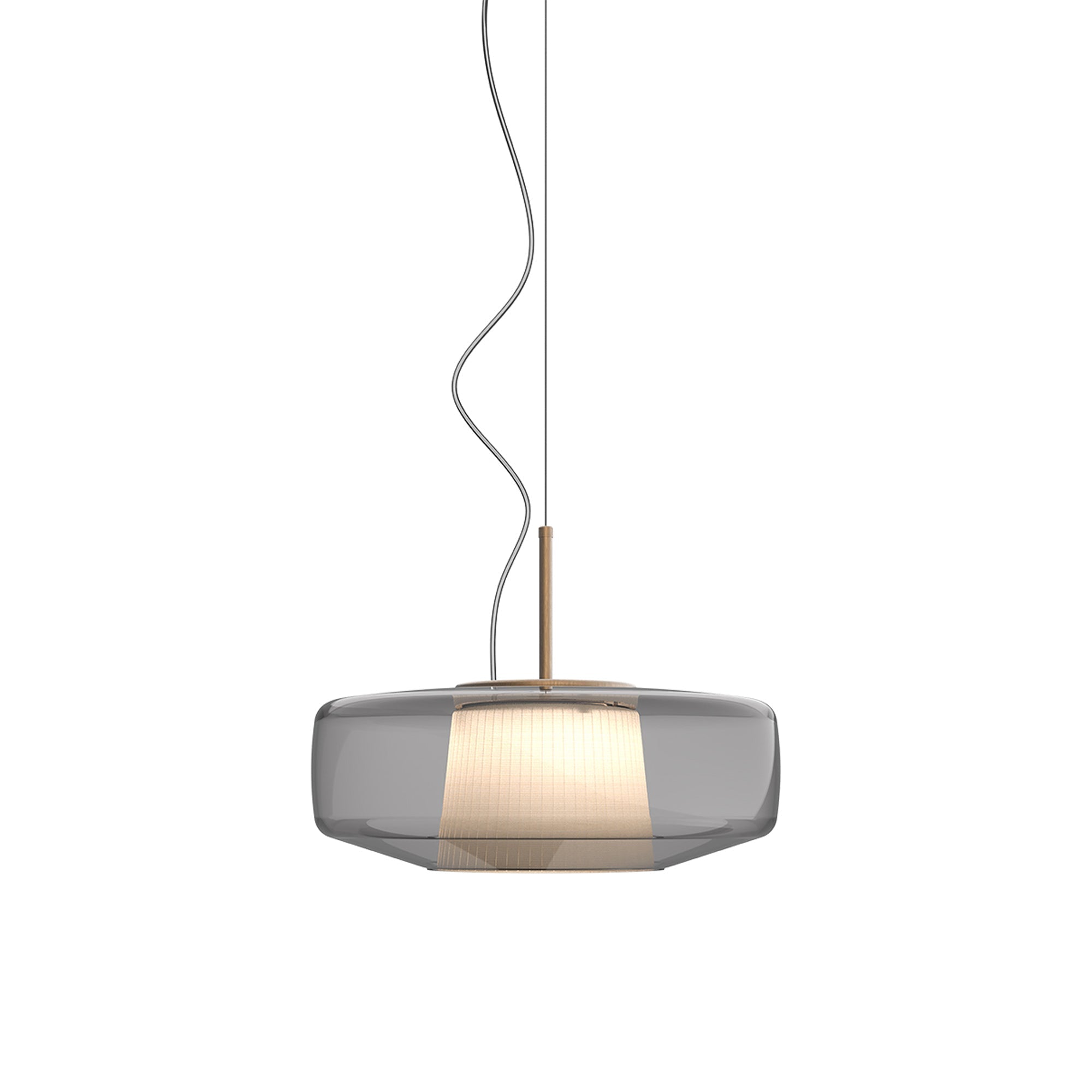 Suspension LED Tambour en Verre Soufflé de Style Mid-Century Modern