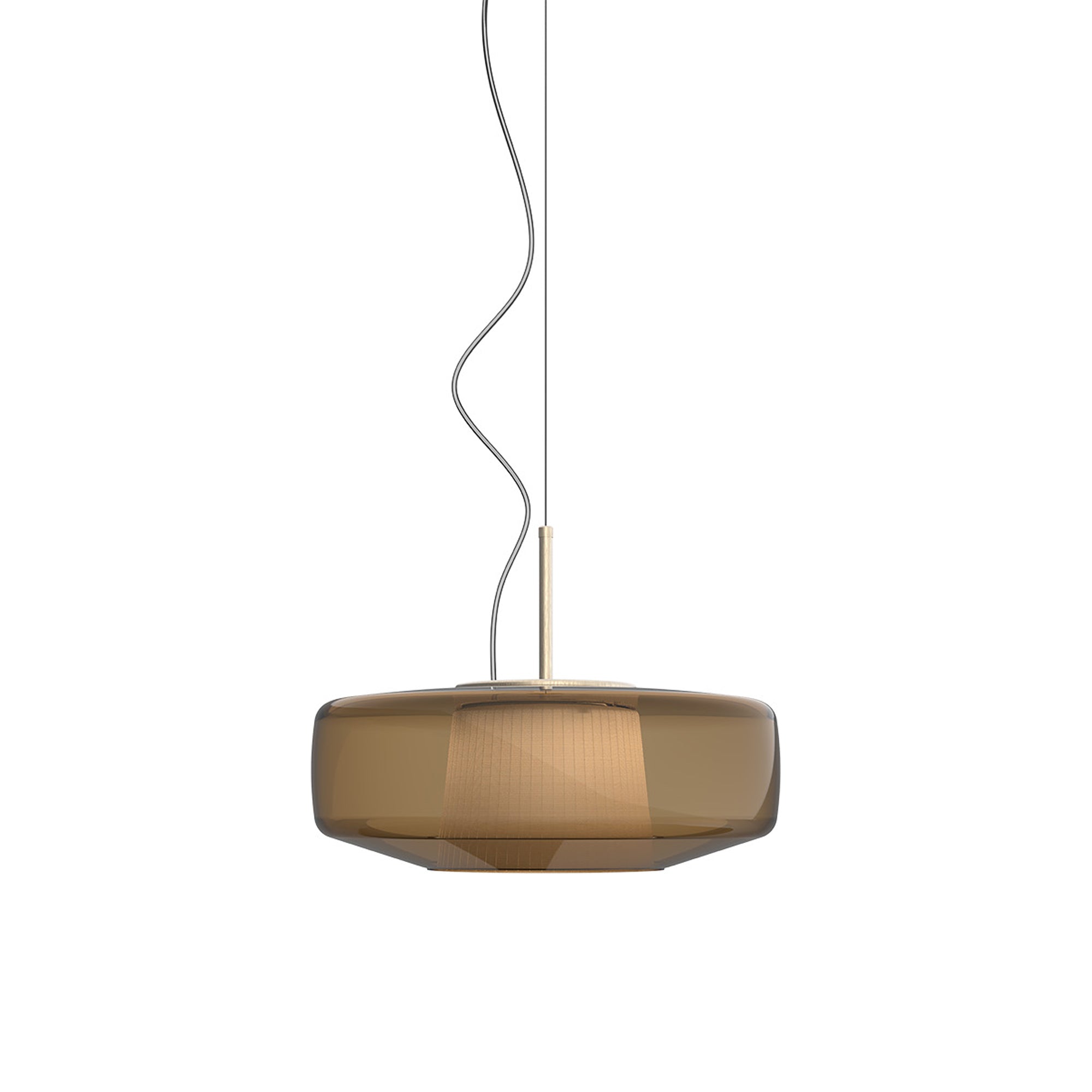 Suspension LED Tambour en Verre Soufflé de Style Mid-Century Modern