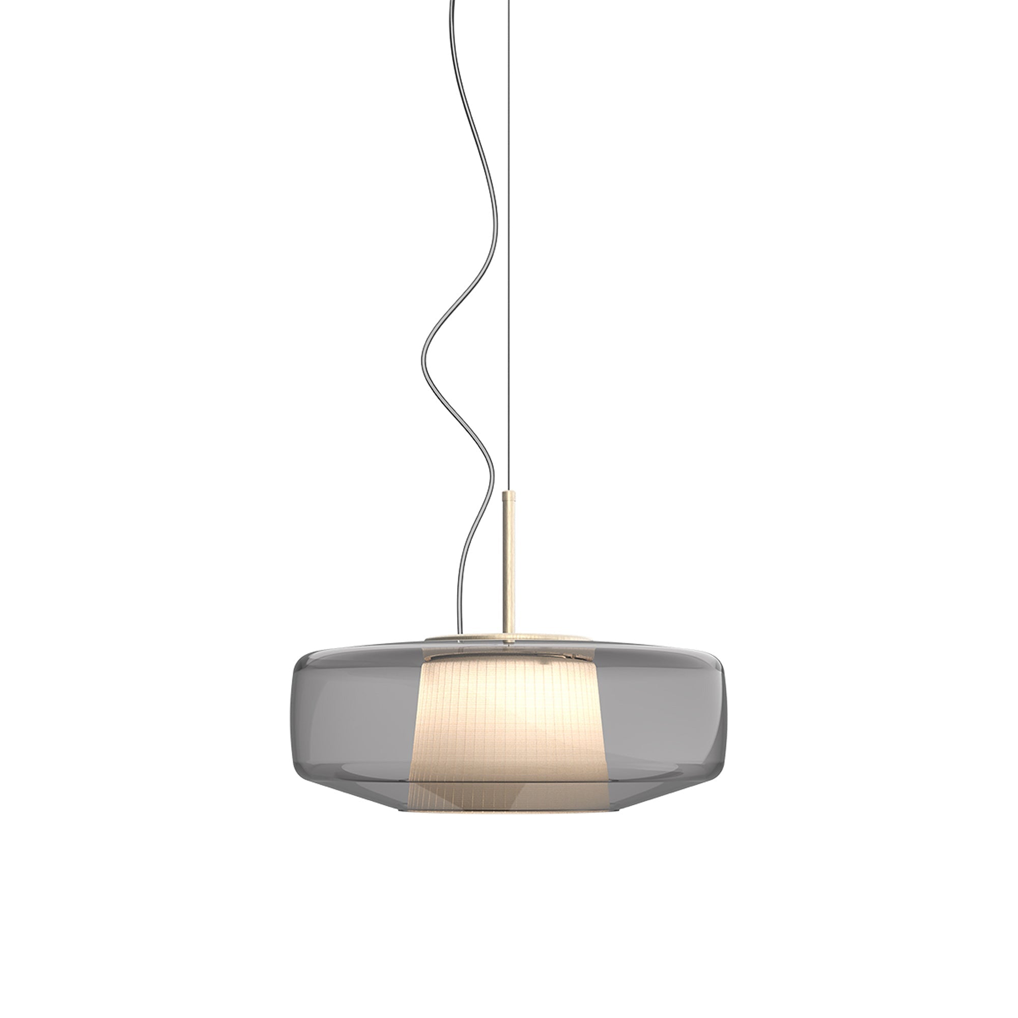 Suspension LED Tambour en Verre Soufflé de Style Mid-Century Modern
