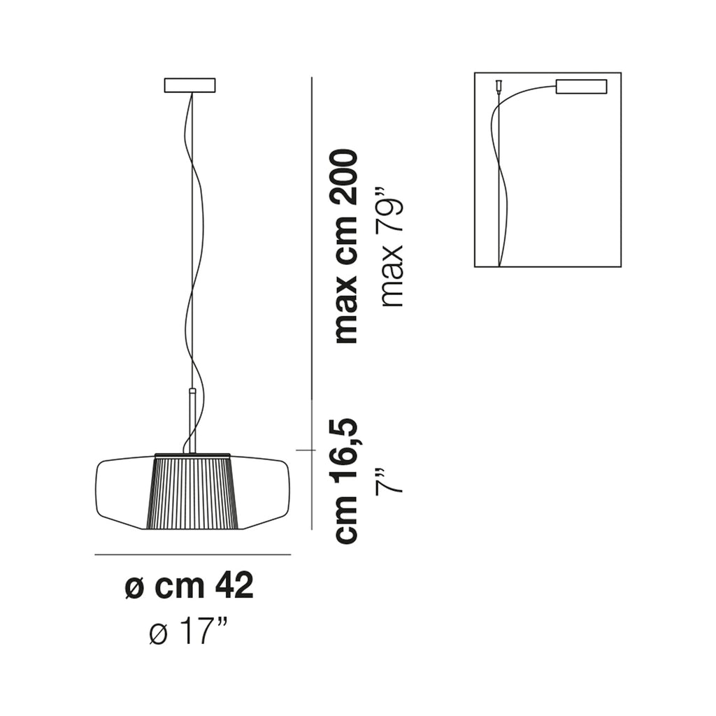 Suspension LED Tambour en Verre Soufflé de Style Mid-Century Modern