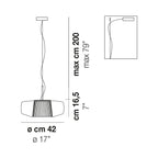 Suspension LED Tambour en Verre Soufflé de Style Mid-Century Modern