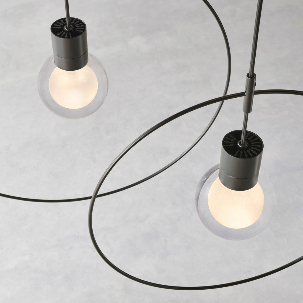 Suspension LED globe en cristal optique gravé au laser