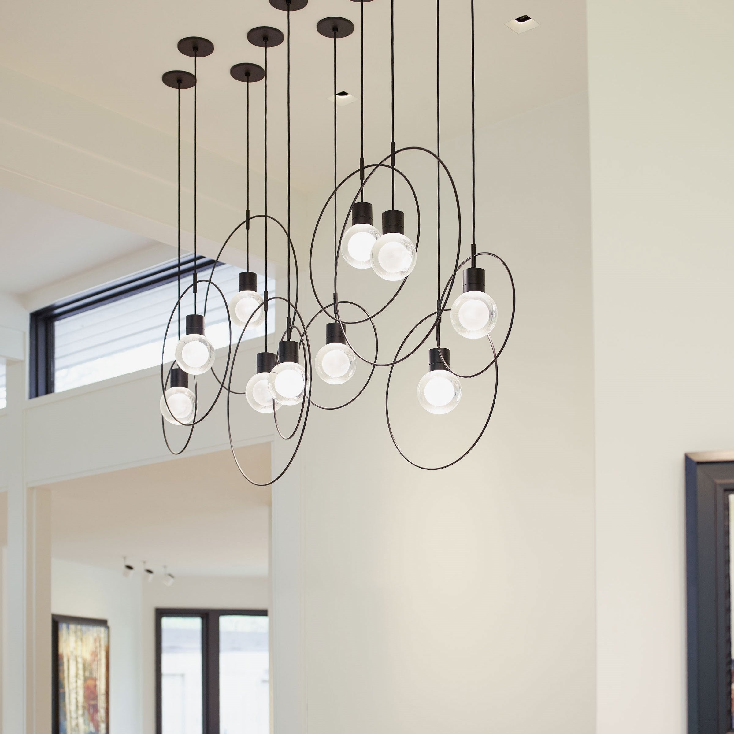Suspension LED globe en cristal optique gravé au laser