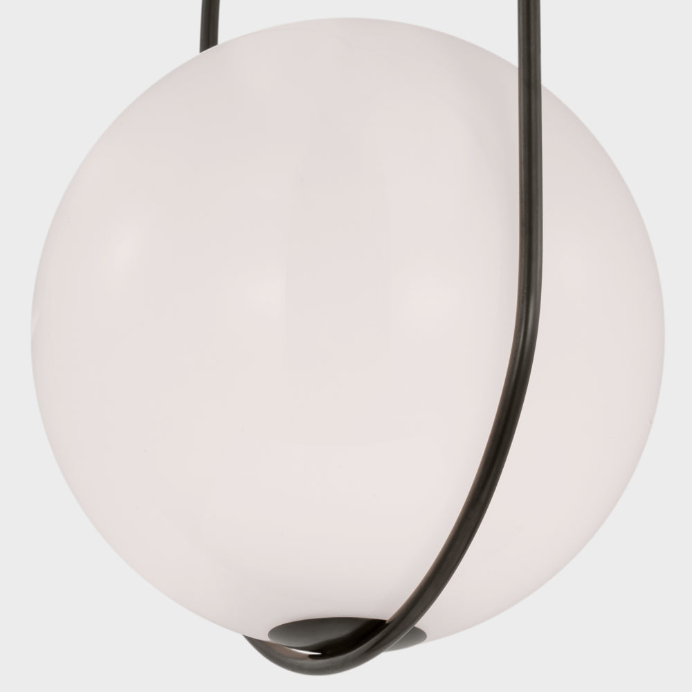 Suspension LED Globe en verre blanc