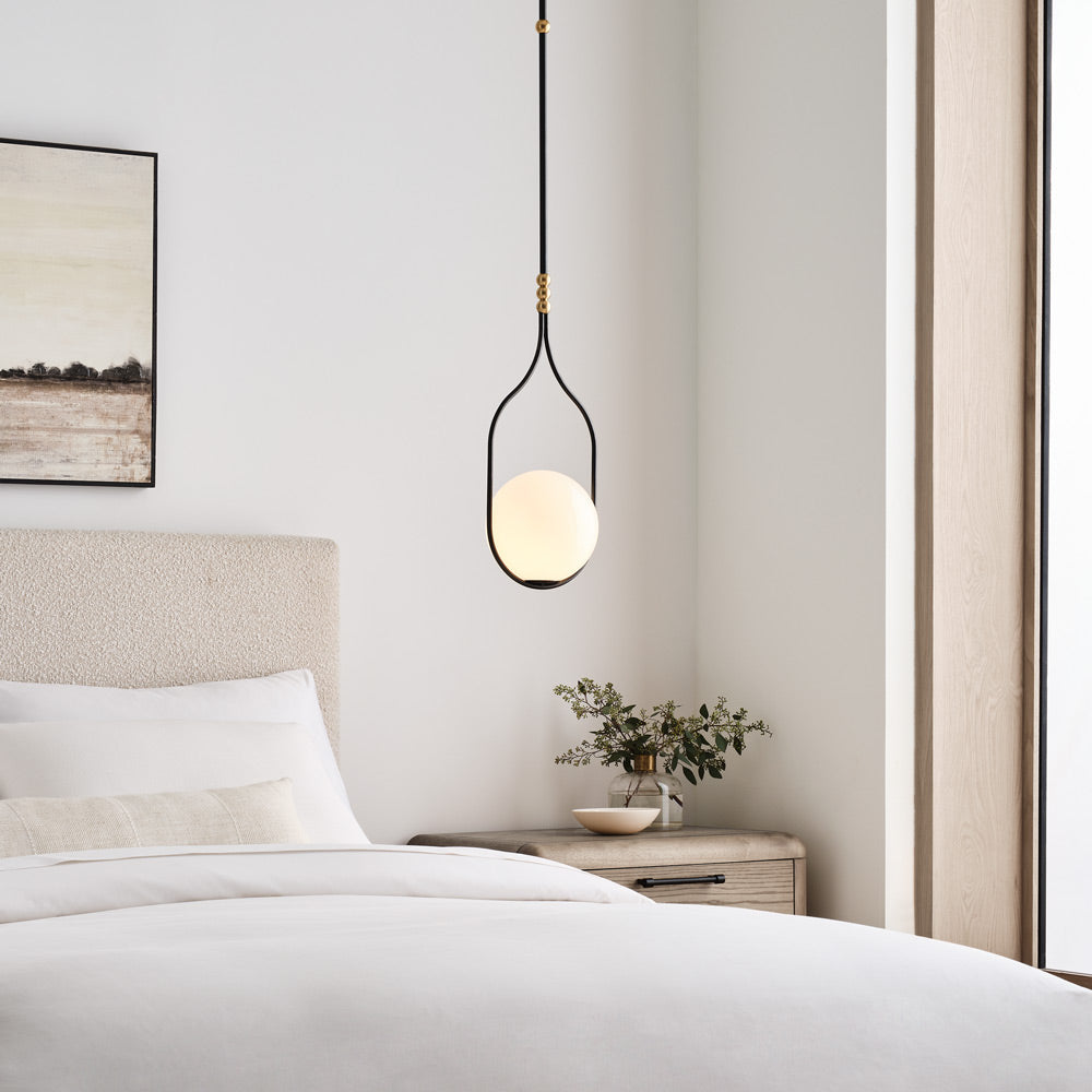 Suspension LED Globe en verre blanc