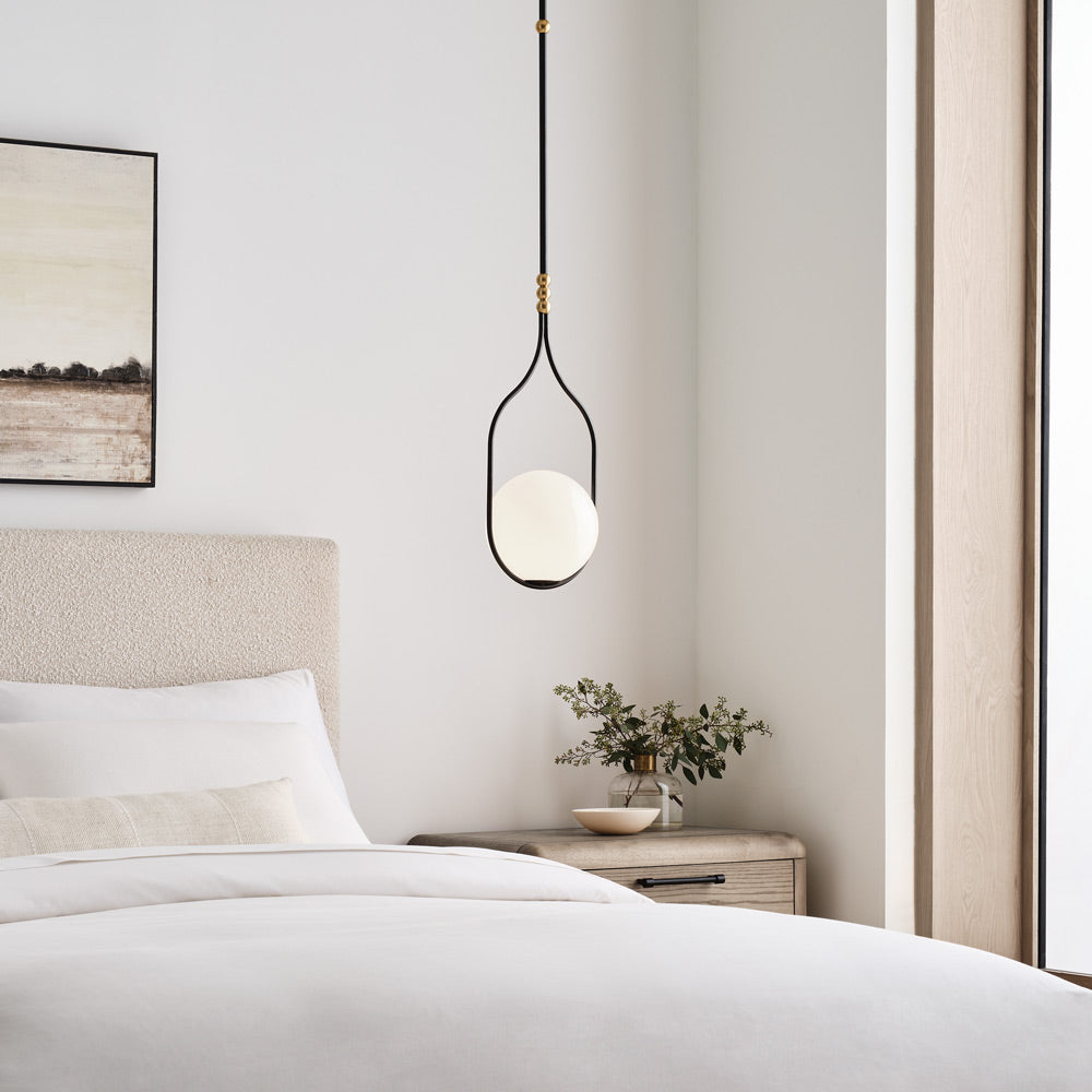 Suspension LED Globe en verre blanc